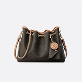 Fion 314 大容量通勤单肩包FAAFIFS313 菲安妮老花水桶包 2024新款