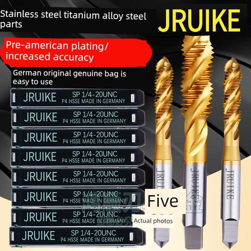新款JRUIKE电镀前加大丝攻 1/4-28UNF3/8-24 P3 P4美制镀钛螺包邮
