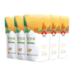 鲁晶低钠盐加碘食用盐400g袋装减钠补钾家庭用盐调味深井盐烹饪盐