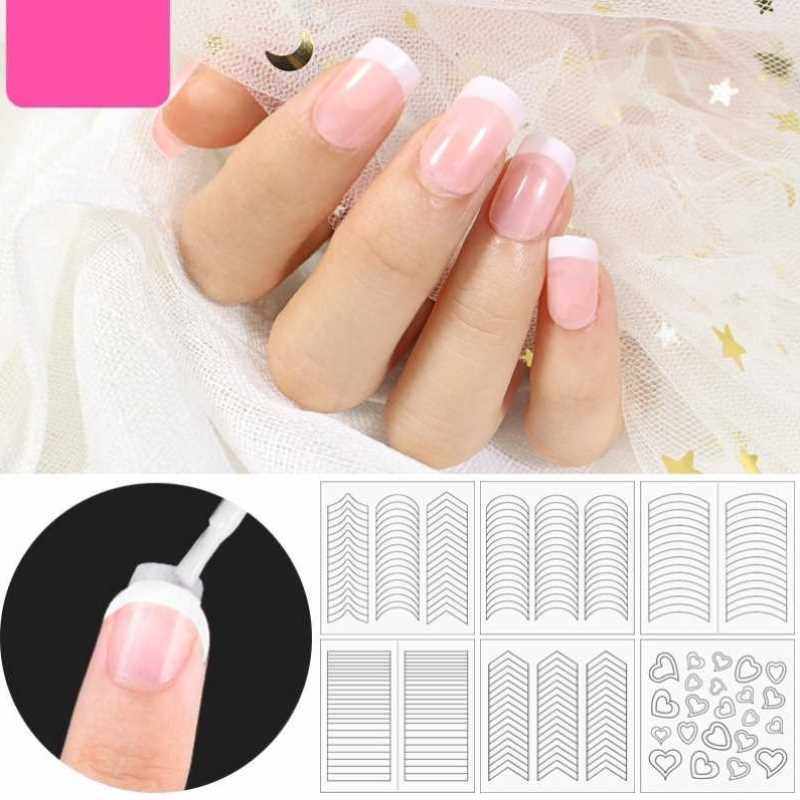 可选美甲法式贴月牙波浪线套装胶带工具波浪纹微笑贴辅助线贴专用