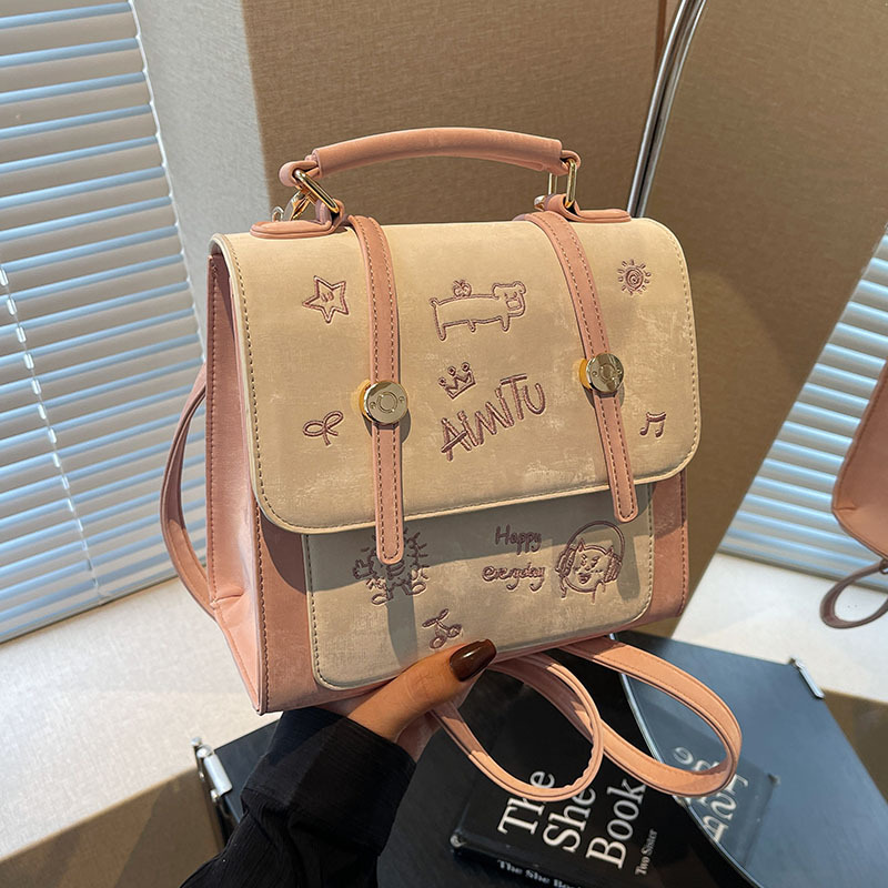 艾米兔女包2025新款简约百搭洋气质感小众通勤学院风手提双肩包