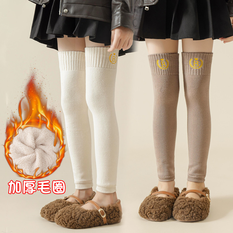 儿童袜套秋冬加厚保暖内搭外穿宝宝高筒护膝女童腿套过膝长筒袜