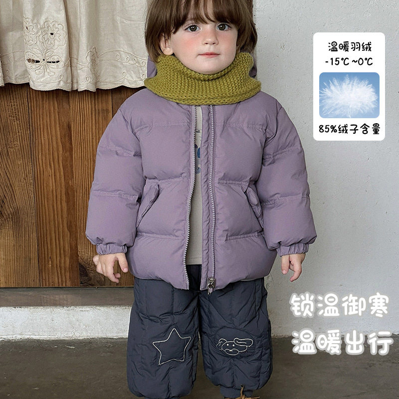 婴儿冬装男童羽绒服加厚宝宝两面羽绒服