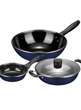 九阳铁锅家用炒锅无涂层炒菜锅不粘锅电磁炉燃气灶专用CF30-CJ940