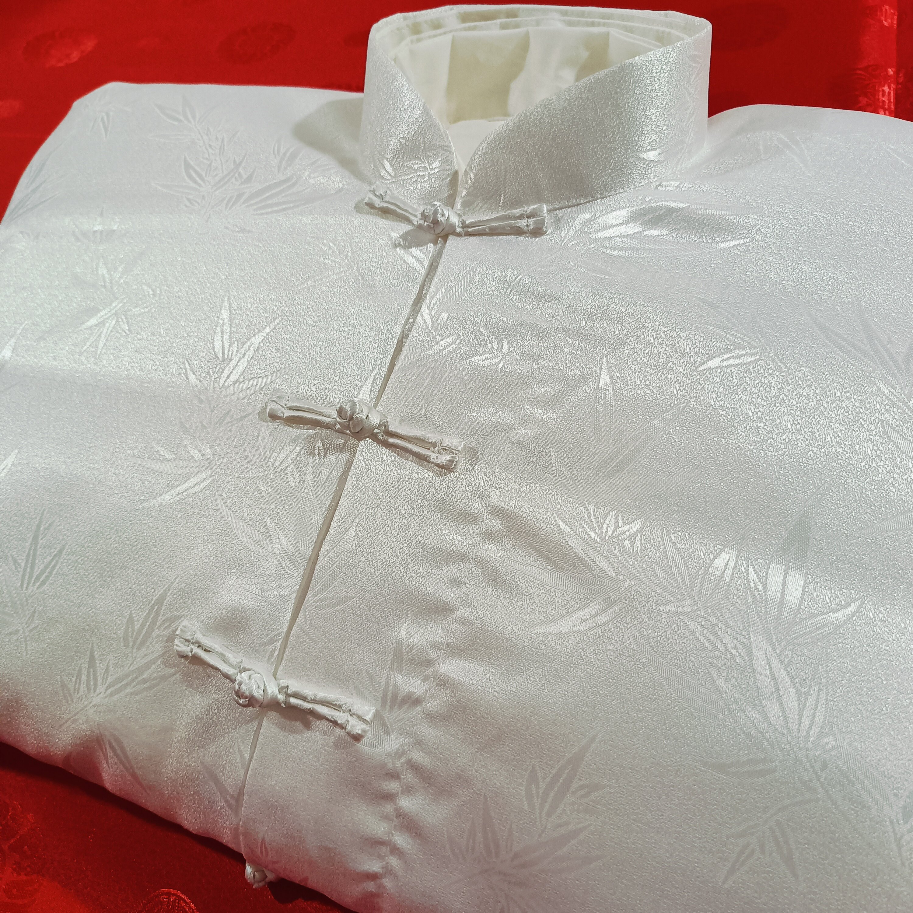 男女纯棉白色寿衣织锦送老衣七件套安息归天服百年殡葬大小可定做
