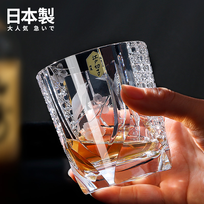 江户切子手工制作威士忌杯