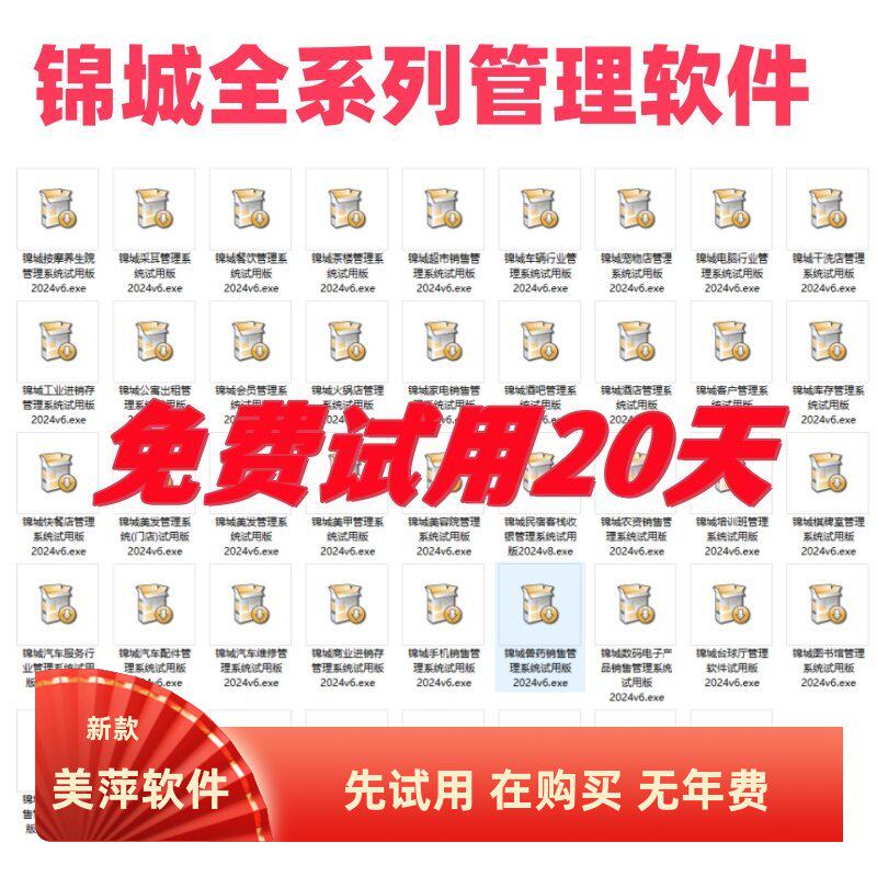 锦城全新全系列行业管理软件适合电脑店销售同行拿货各行各业软件
