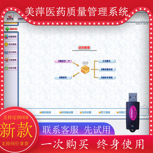 2026美萍全行业USB加密锁软件药房销售系统管存药店萍软件药品库