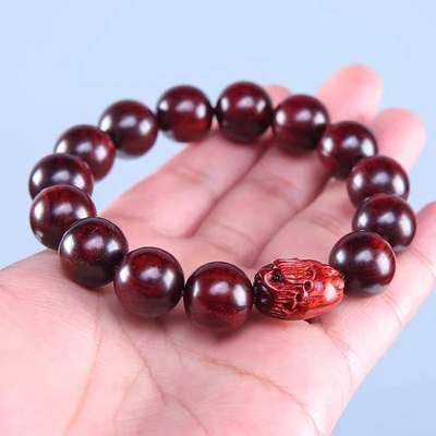 小叶紫檀木九龙吐珠无事牌文玩手把件红木汽车钥匙扣挂件男士把玩