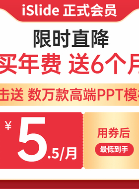 [官方正版]islide兑换码会员一天AIPPT生成PPT永久终身VIP制作