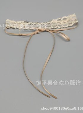 肤色蕾丝项圈双层颈链女短款锁骨链脖子饰品清新甜美自己绑结