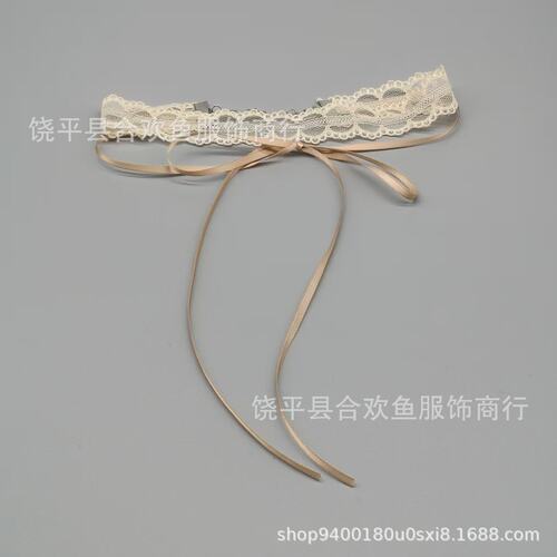 肤色蕾丝项圈双层颈链女短款锁骨链脖子饰品清新甜美自己绑结