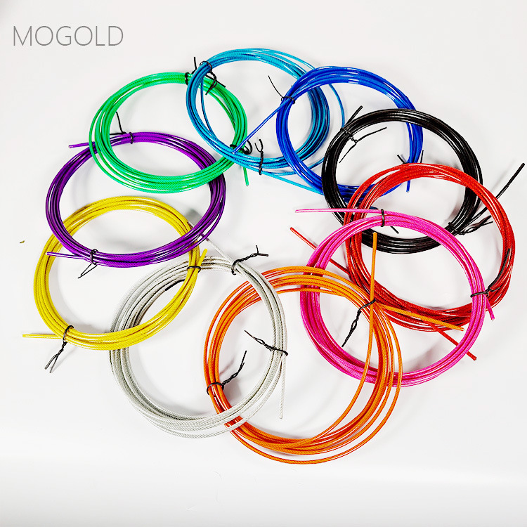 2.5 4.0多股钢丝绳PV/PU/尼龙 抗拉伸负重备用竞速七彩颜色跳绳
