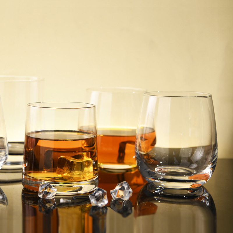 透明水晶玻璃威士忌杯洋酒杯子酒吧KV啤酒杯高颜值水杯