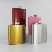 18盎司不锈钢酒壶不锈钢随俄罗斯身户外扁金属小酒壶