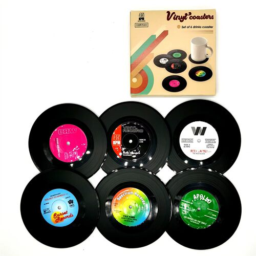 复古CD唱片杯垫桌垫咖啡垫黑胶CD retro vinyl coasters餐垫