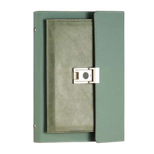 指纹锁笔记本三折本定制多功能智能电子密码锁个性创意活页笔记本口袋收纳本子公司商务定制礼盒套装可印logo