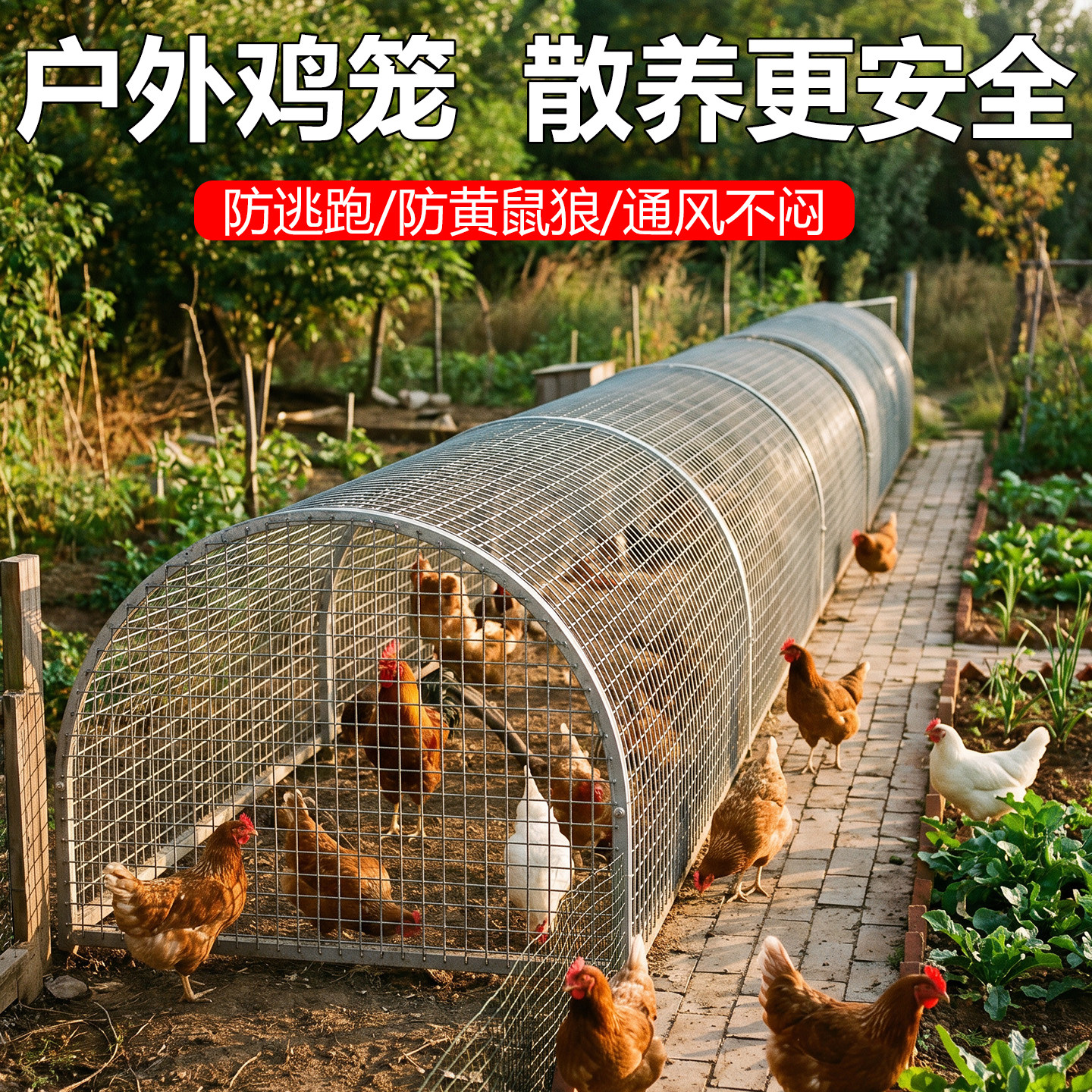 室外大号加密防黄鼠狼走地鸡笼图片