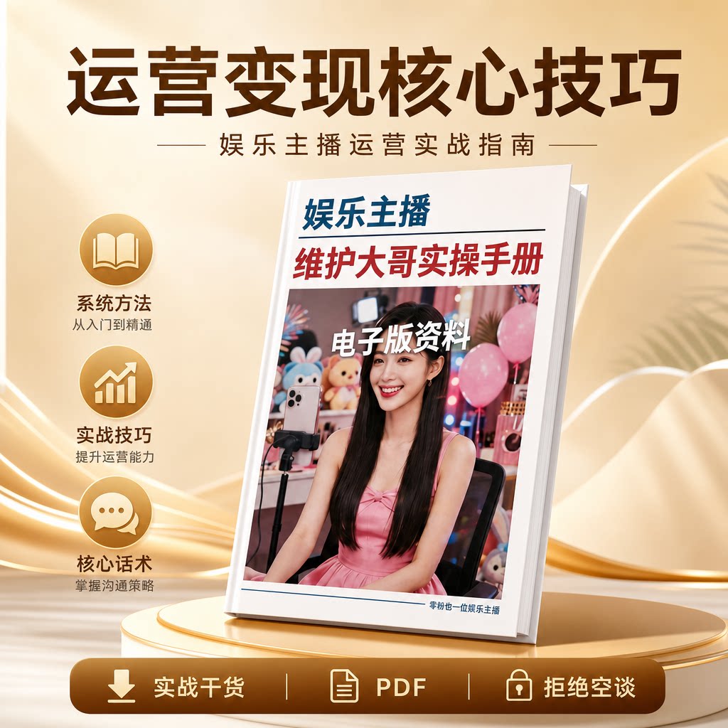 直播娱乐主播运营实操手册维护沟通话术PDF资料