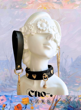 【Cho-】原创设计角色扮演脖套小众皮制choker爱心项圈牵引k8k9