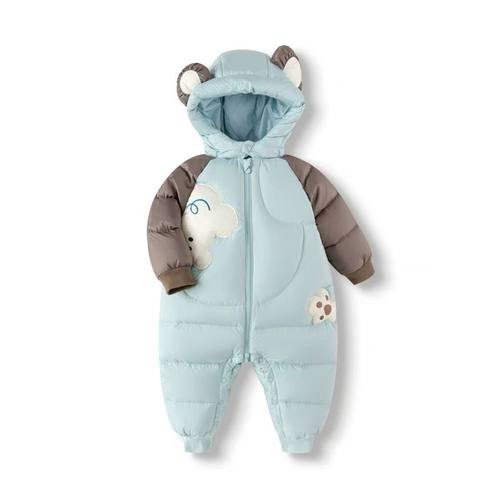 婴儿连体羽绒服冬季宝宝连体衣男童女童冬季爬服2025新款保暖洋气