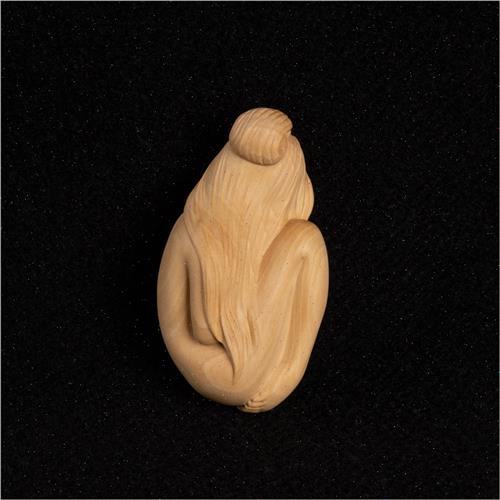 小叶黄杨木雕把玩手把件精品美女木雕刻工艺品中式家居实木小摆件