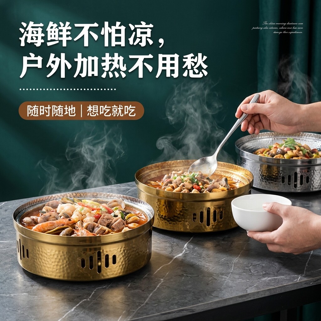 不锈钢商用酒精保温炉火锅