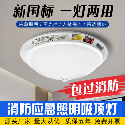 消防应急吸顶灯人体声光雷达感应