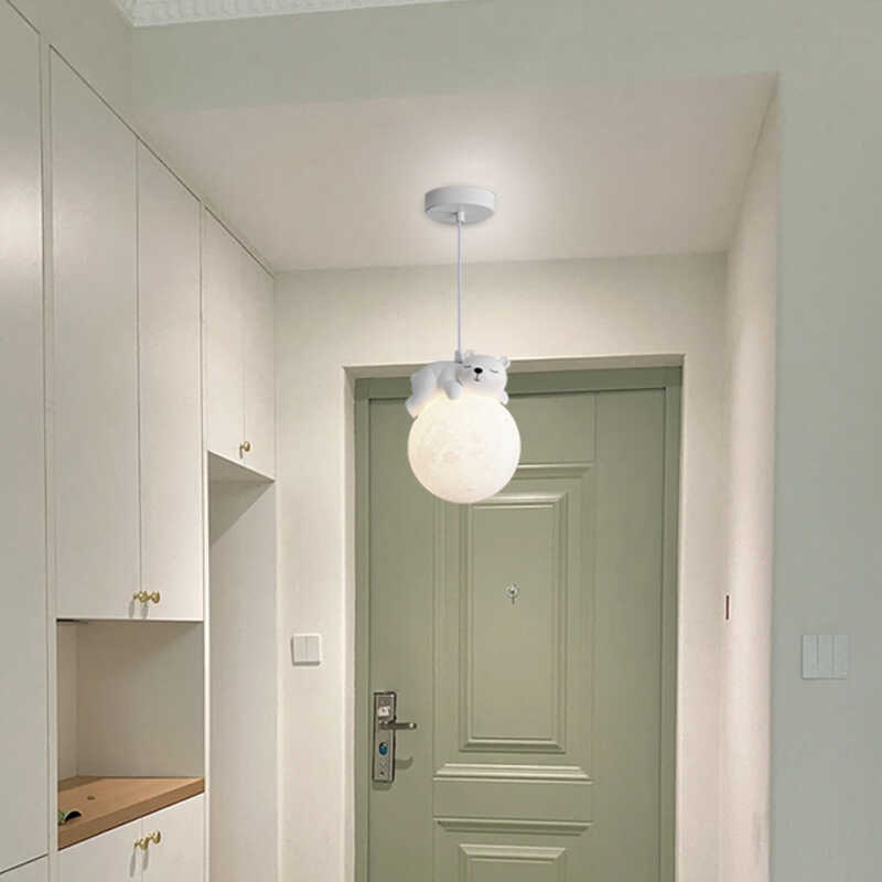 树脂奶油风过道玄关床头吊灯