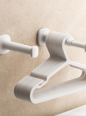 可伸缩衣架收纳存放神器 免打孔壁挂阳台晾衣裤架衣夹收纳架整理