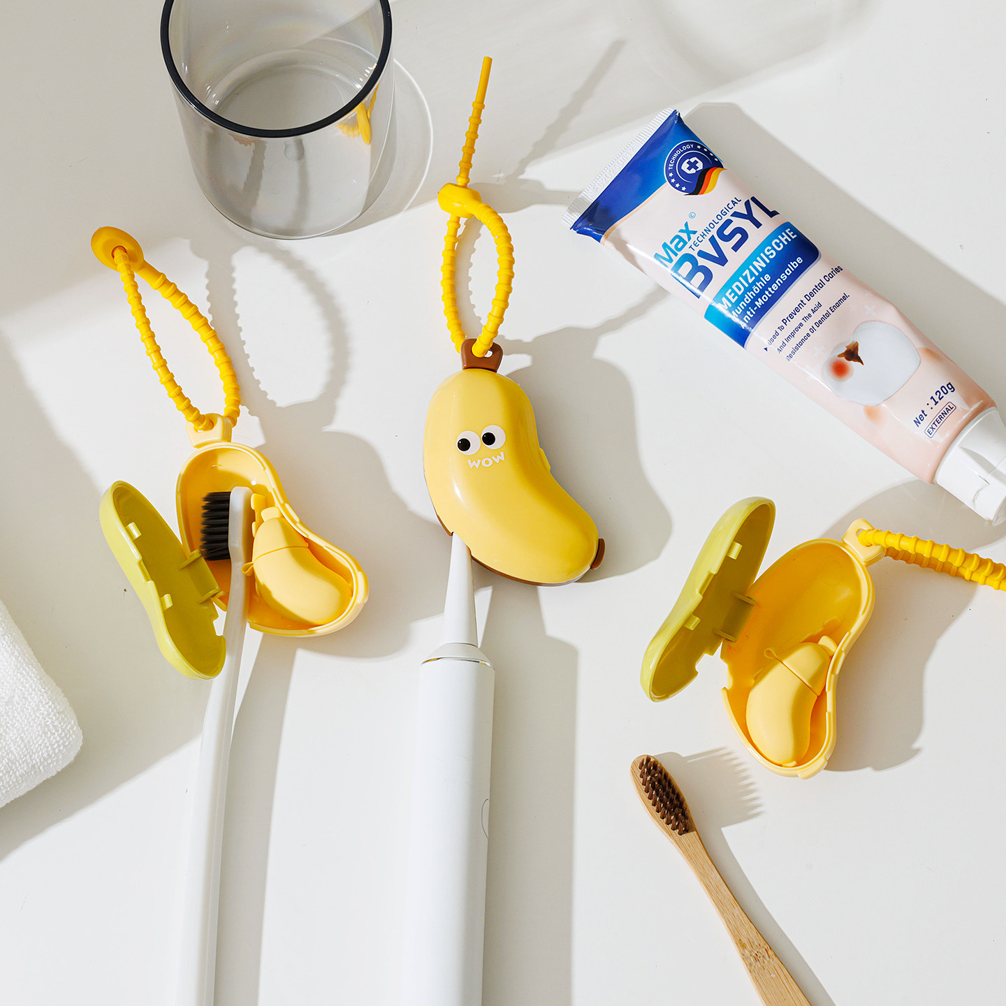 香蕉牙刷头保护套旅行便携式旅游电动牙刷防尘保护壳牙膏收纳盒,家庭/个人清洁工具,牙刷架/牙具座,淘宝优惠券,粉丝福利购,淘宝优惠卷