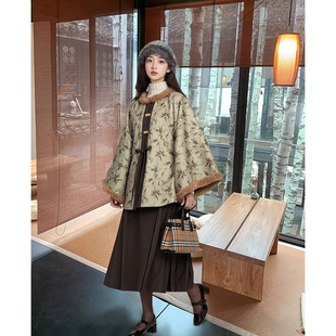 【青竹】昭君袄日常明制圆领披袄青色汉服改良版马面裙国风套装裙