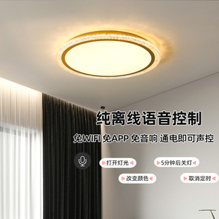 智能语音声控灯主卧灯轻奢大气圆形灯简约房间现代家用卧室吸顶灯