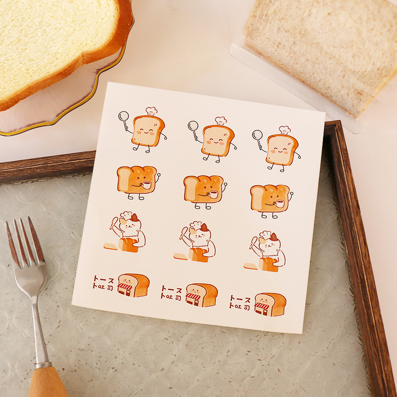 可爱小熊面包贴纸封口标签装饰