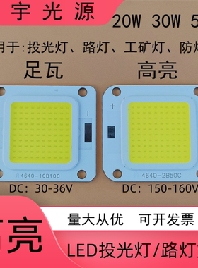 LED投光灯灯芯集成光源20W30W50W射灯路灯工矿灯防爆灯片灯珠灯板