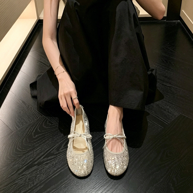 3.5cm内增高水钻玛丽珍单鞋