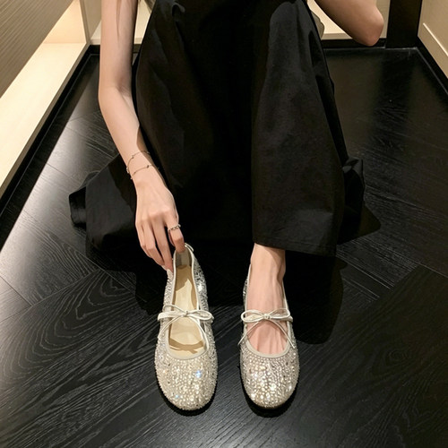 3.5cm内增高水钻玛丽珍单鞋