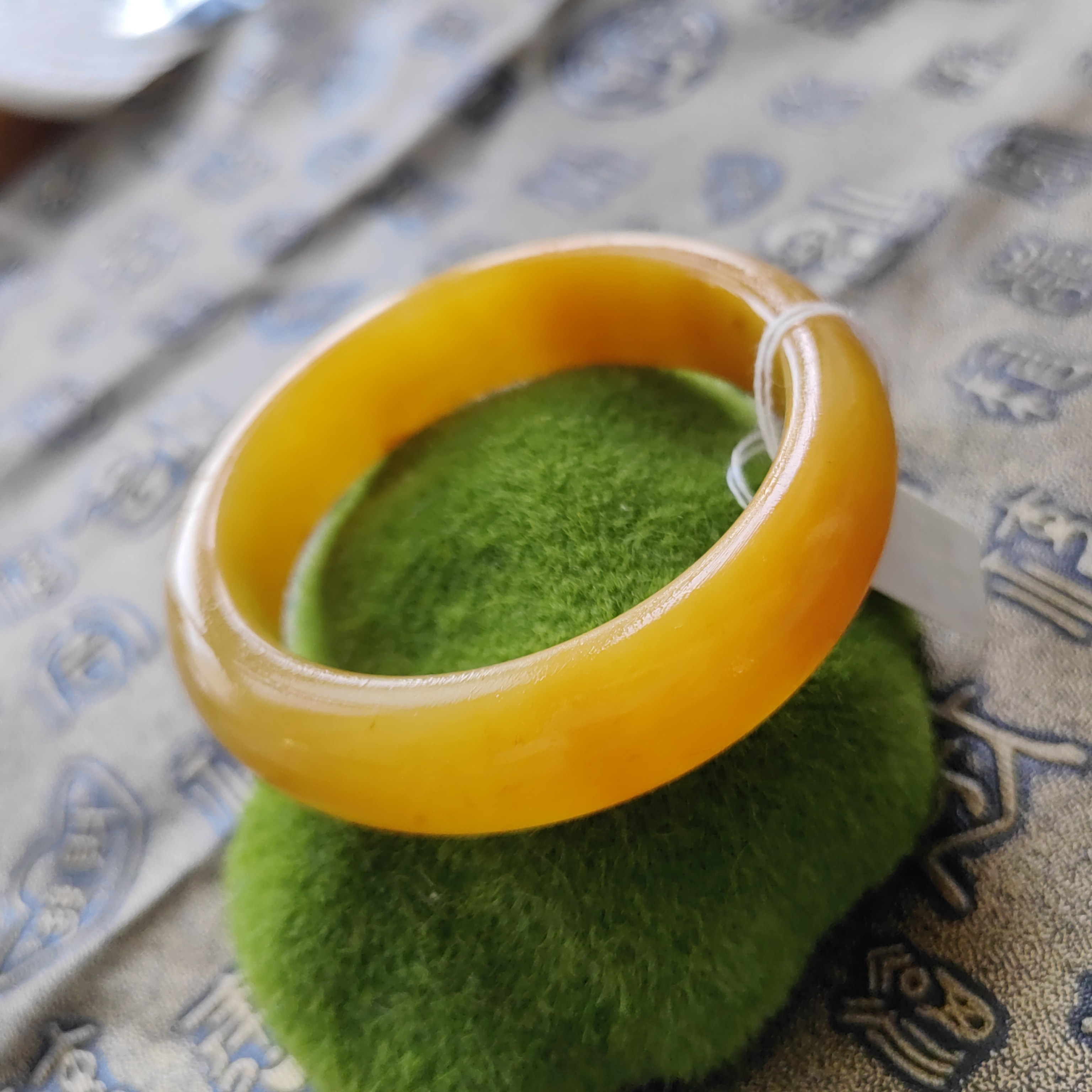 56圈天然原矿玉石手镯19号黄龙玉手镯天然玉镯送老婆16*10