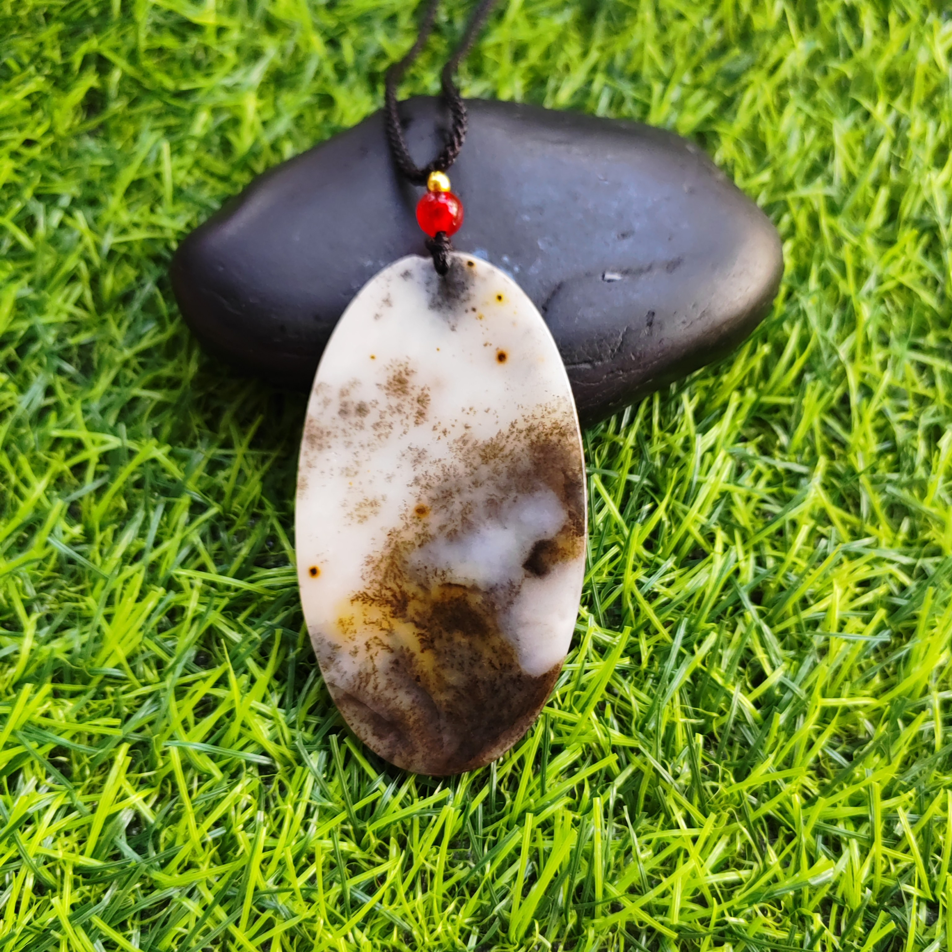 无文裂草花无事牌A货纯天然玉石官方正品黄龙玉草花无事牌65*36*4