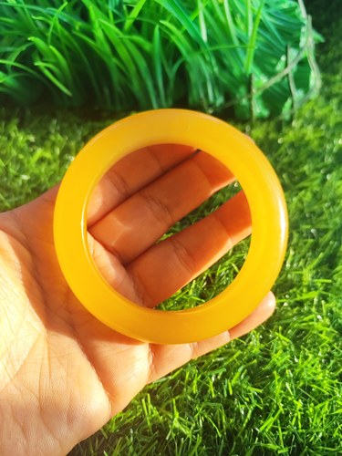 微瑕放漏天然正品黄龙玉手镯满黄玉镯58圈口金黄玉石手镯15*10