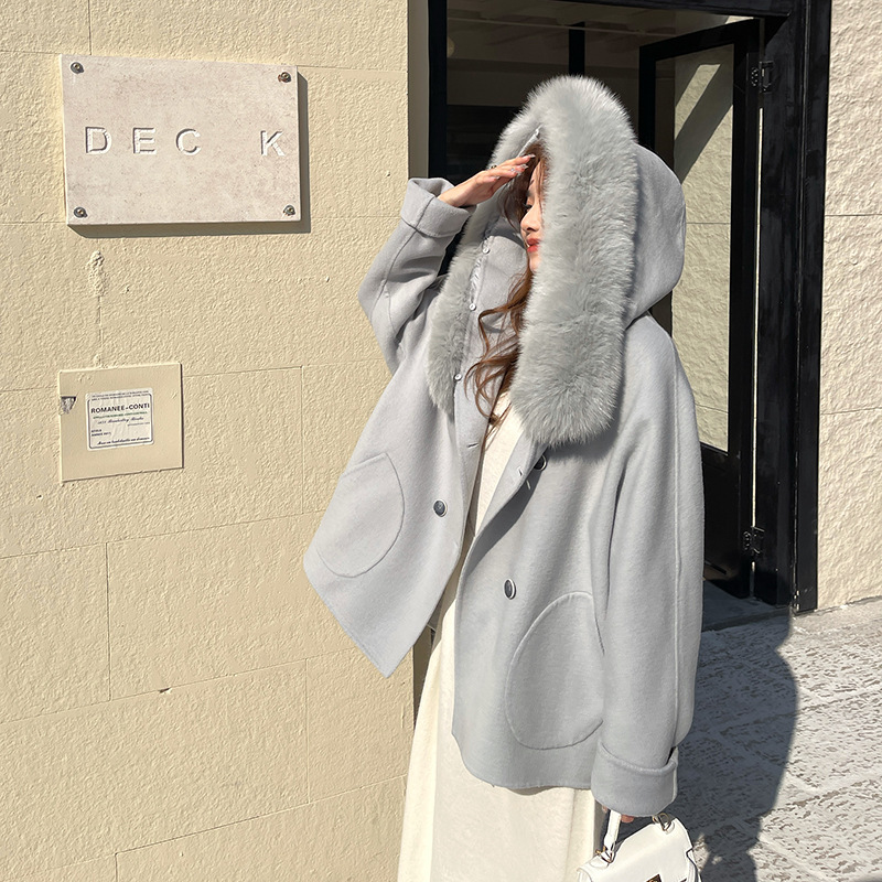 偷偷藏不住柔软澳毛大衣女士冬日时尚高级感百搭毛呢外套