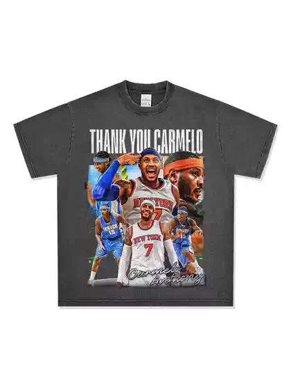 Bc New Summer Basketball Shirt Pays Tribute to Melo Anthony with Printed Short-Sleeve T-Shirt, Heavyweight Loose Men's Short T-Shirt