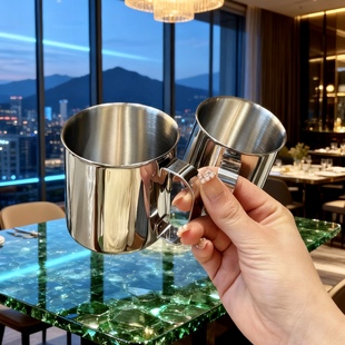 304不锈钢水杯儿童学生杯子单层带柄幼儿园口杯喝水杯刷牙泡茶杯