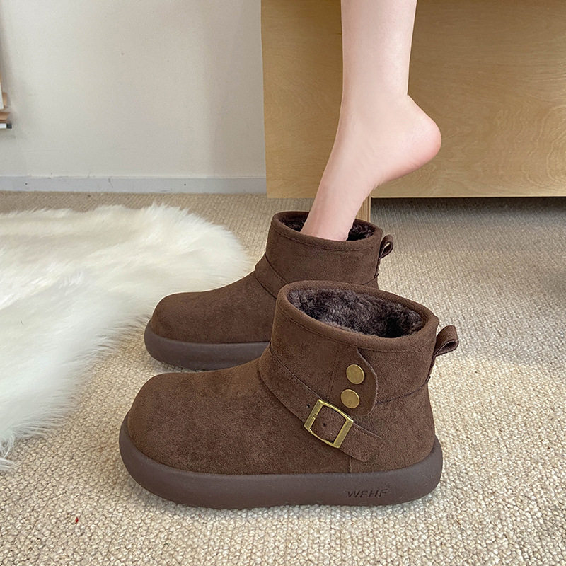 加绒加厚保暖平底防滑雪地靴2025新款女款冬款爆款女士东北棉鞋子