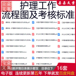 护理技术操作流程及评分标准口腔中医护理管理工作规范工作流程图
