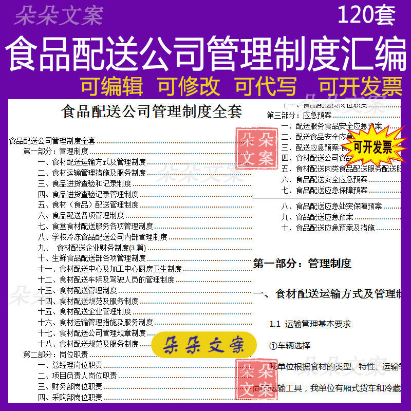 食品配送公司管理制度汇编食材配送车辆驾驶人员管理制度岗位职责