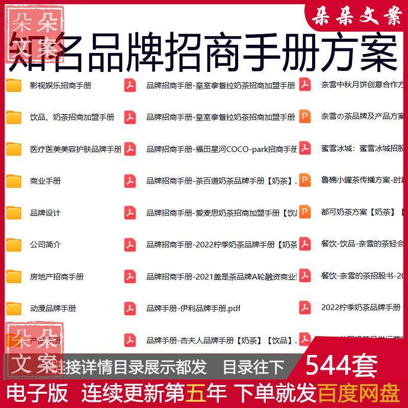 招商加盟品牌手册餐饮美妆直播VI视觉logo行业知名公司设计方案