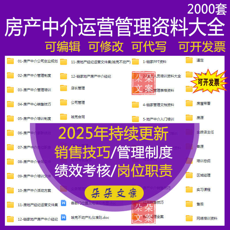 房产中介运营管理培训房地产客源开发房屋经纪人谈单话术技巧资料