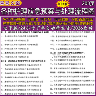 各种护理应急预案与意外事故紧急状态护理患者紧急状态处理流程图