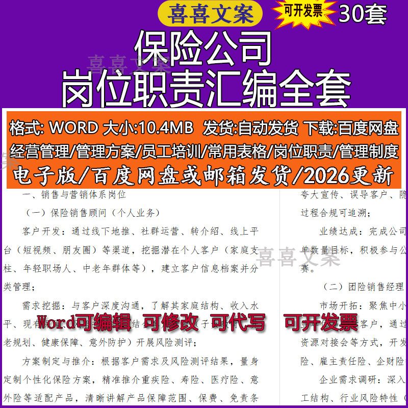 保险公司销售营销岗位职责团险销售经理销售团队主管绩效考核方案